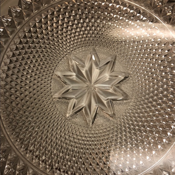 CUT GLASS ROUND SERVING PLATTER • VINTAGE • 11.5” - Picture 4 of 7